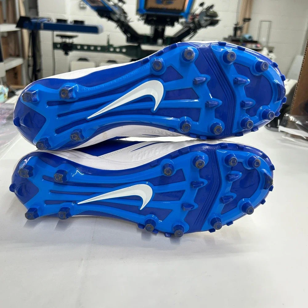 Nike Force Savage Varsity Football Cleats 11 Blue White High Top Athletic Sports
